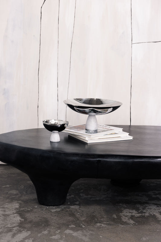 Nivo Bowl Marble and Silver